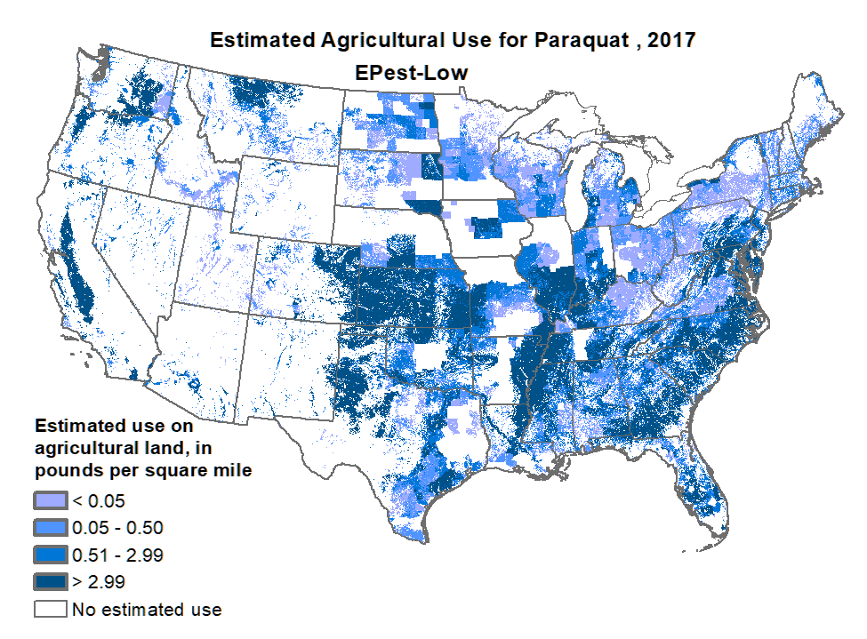 paraquat exposure on agricultural land